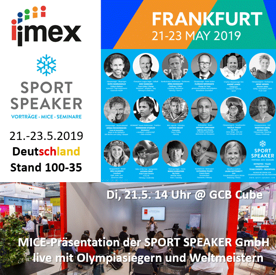 SPORT SPEAKER GmbH ist Aussteller und Talkgast auf der IMEX Frankfurt 2019