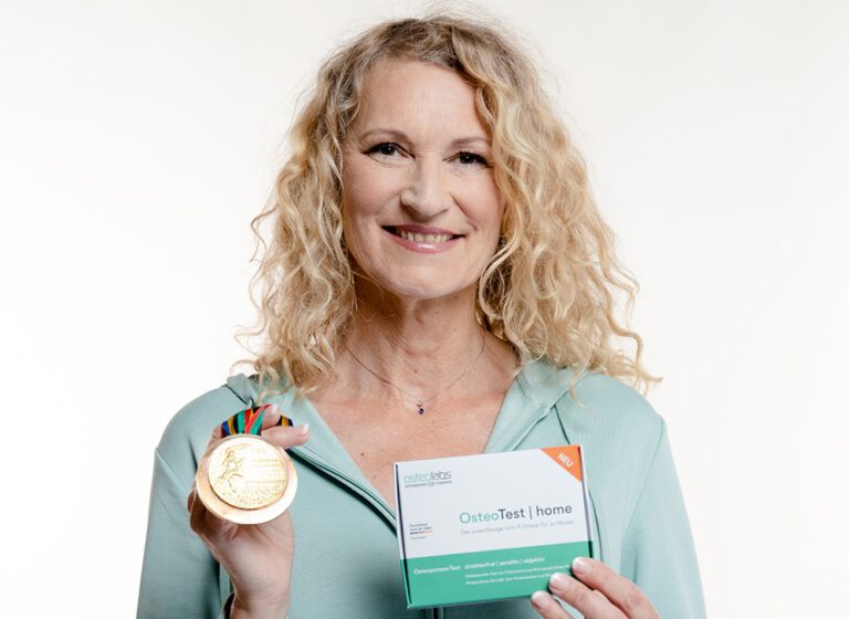 Hochsprung-Olympiasiegerin Heike Henkel startet mit Kieler Firma osteolabs Aufklärungs- und Werbekampagne zum Thema Knochenschwund